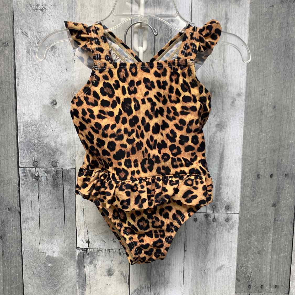 Size 12-18 Months Tan Animal Print Name Brand Swim Suit - 1pc - OodlesCB