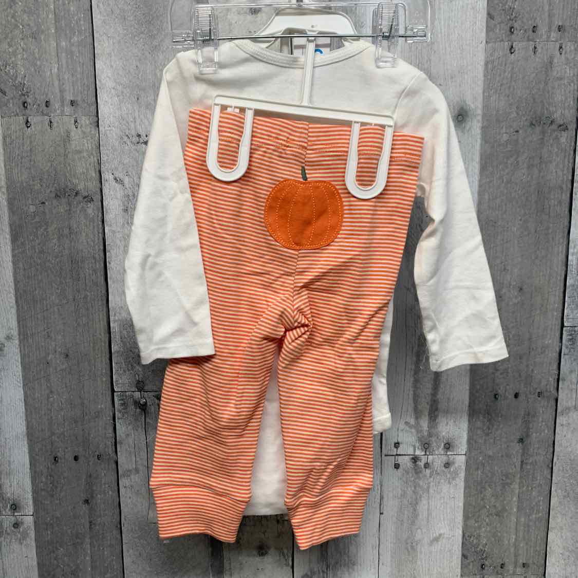 Size 12 Months White/Orange Just One You Shirt/Pants