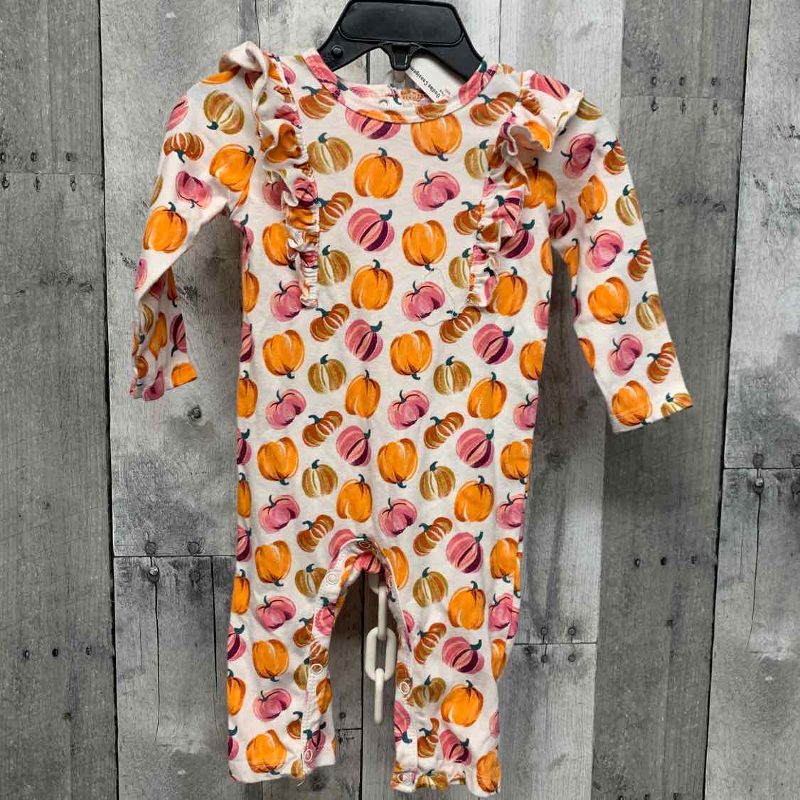 Size 3-6 Months White/Orange Chick Pea Romper