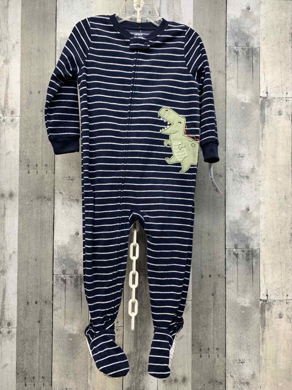 Size 2T Navy/White Carter's Footy PJs
