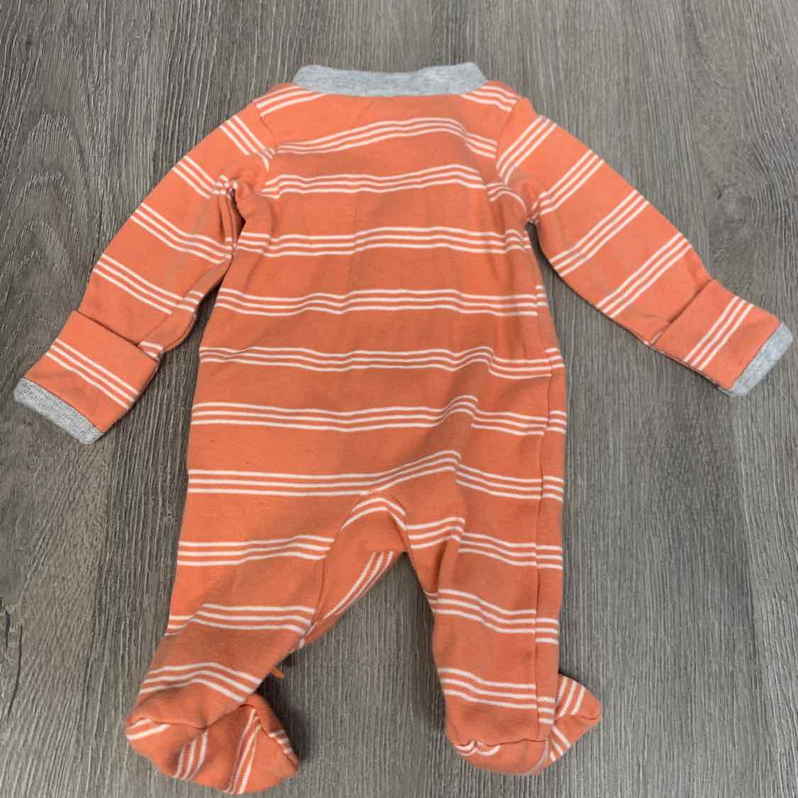 Size Preemie Orange/Gray Child of Mine Footy PJs