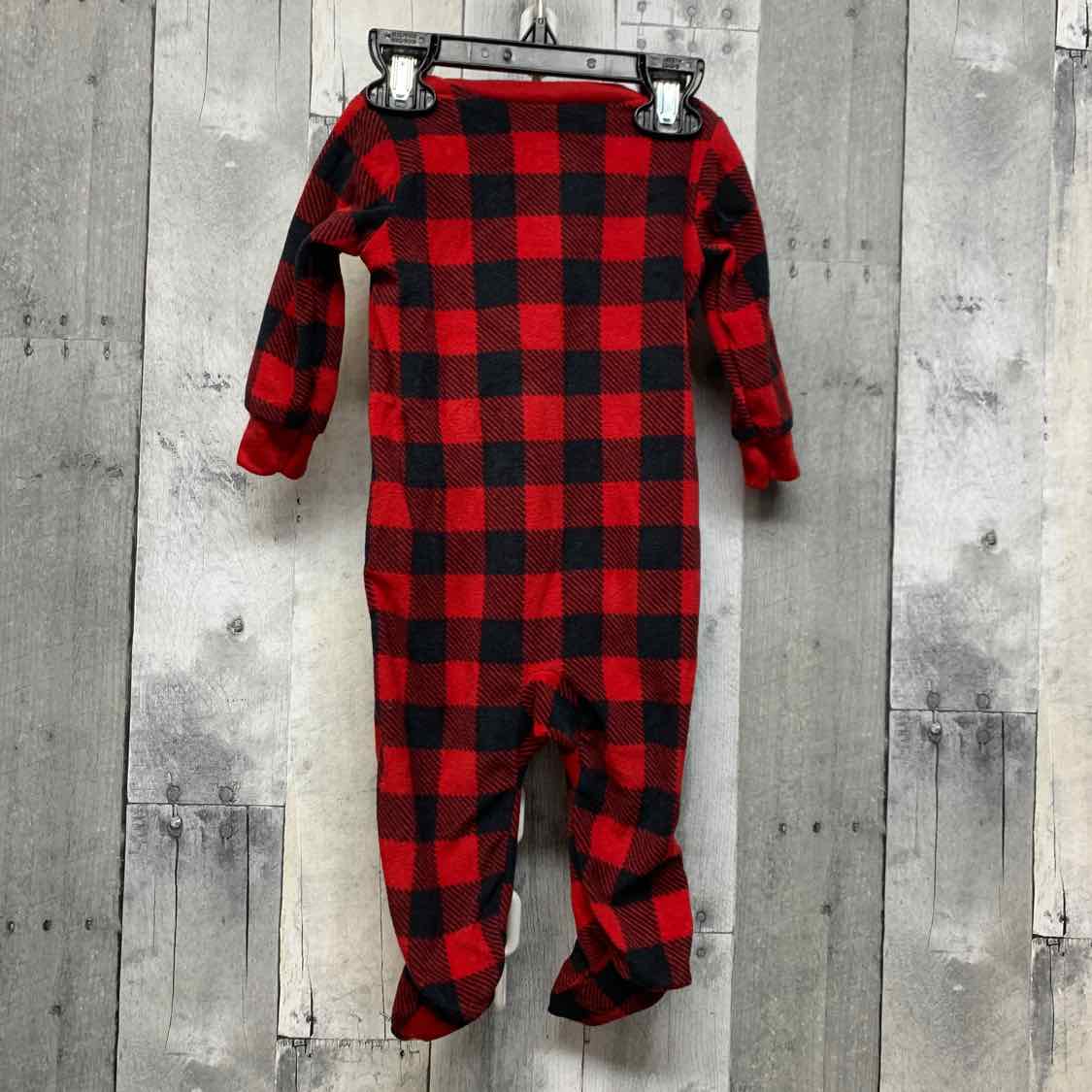 Size 3-6 Months Red Plaid Child of Mine Footy PJs
