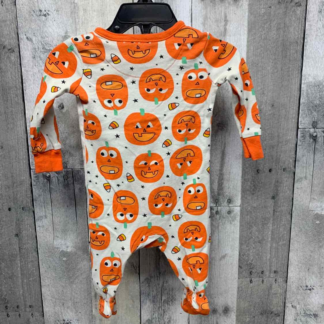 Size 0-3 Months Ivory/Orange Children's Place Footy PJs