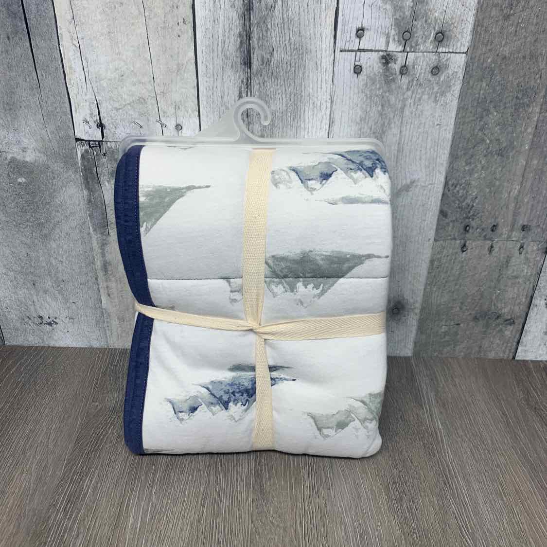 Name Brand White/Blue Blanket
