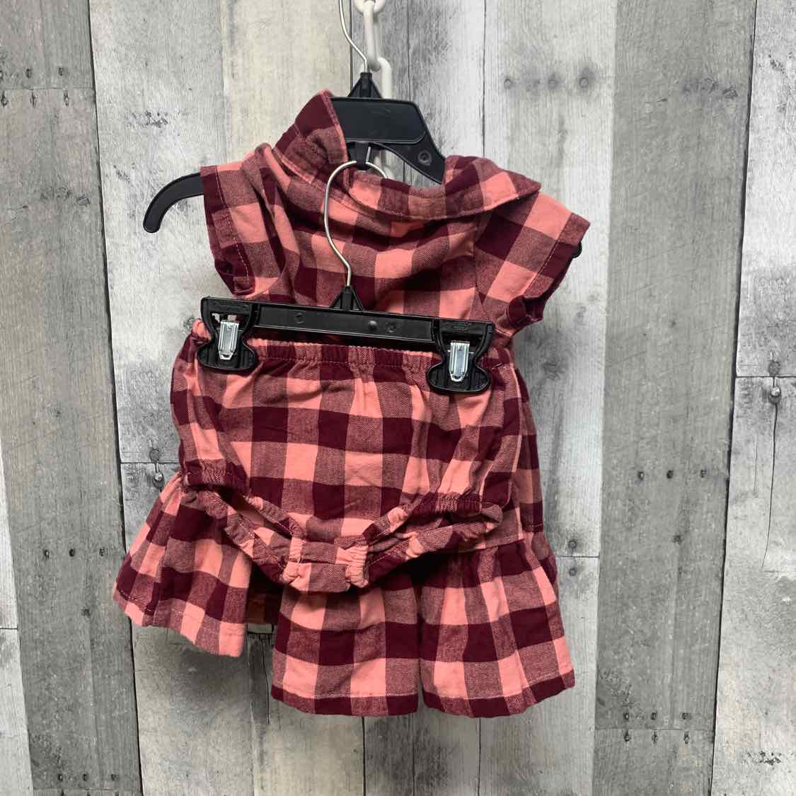 Size 12 Months Pink Plaid Penelope Mack 2pc Dress