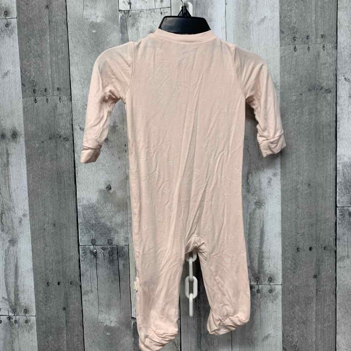 Size 0-3 Months Pink Bamboo Footy PJs