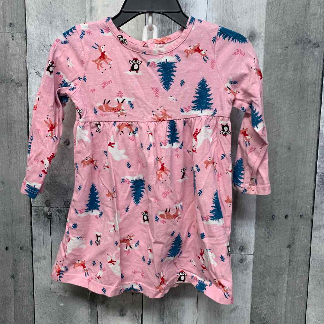 Size 18 Months Pink Print Wonder Nation LS Dress