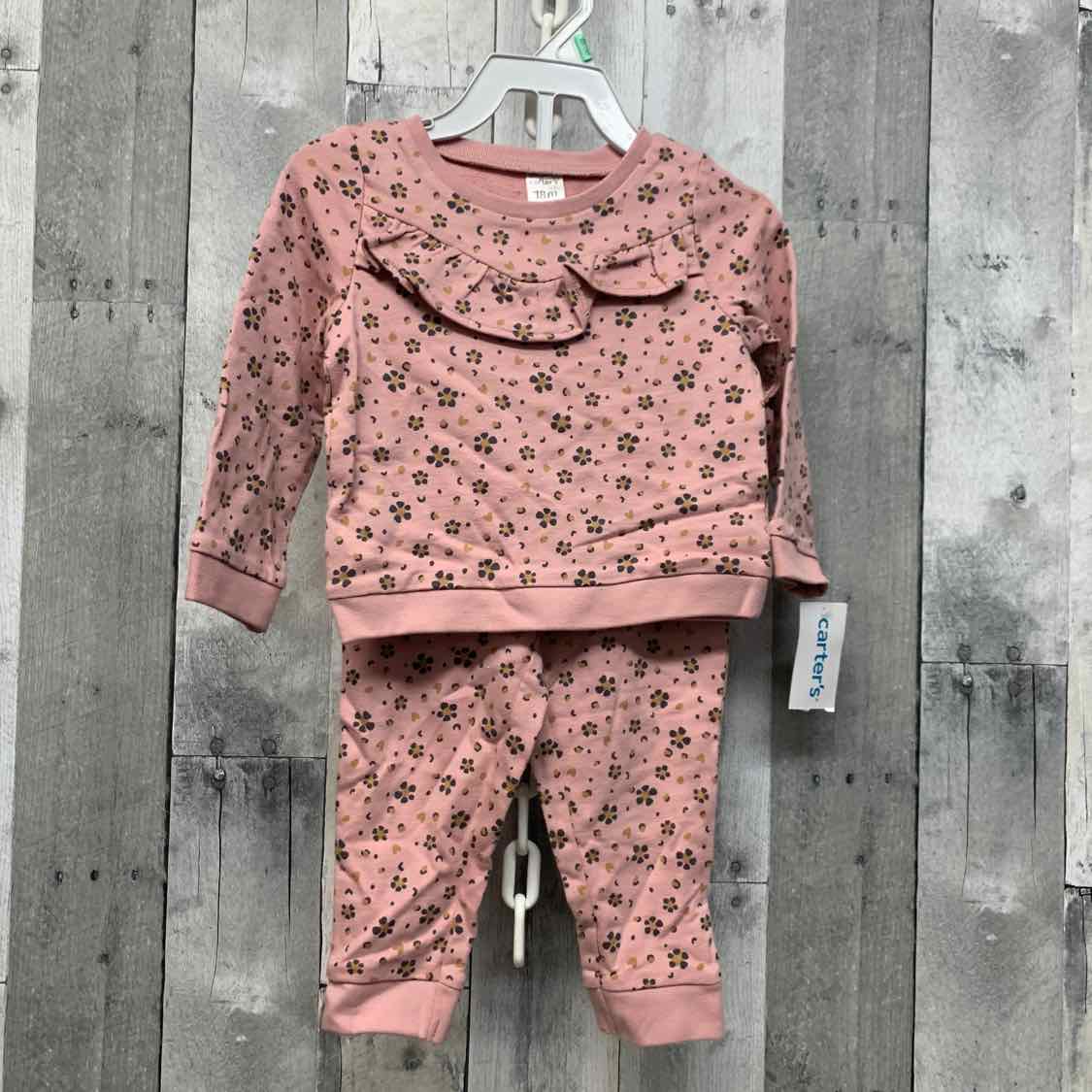 Size 18 Months Pink Print Carter's Shirt/Pants