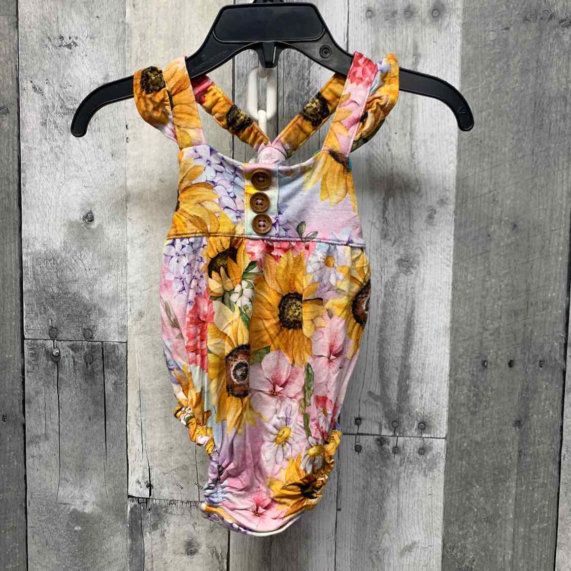 Size 3-6 Months Yellow/Purple Posh Peanut Romper