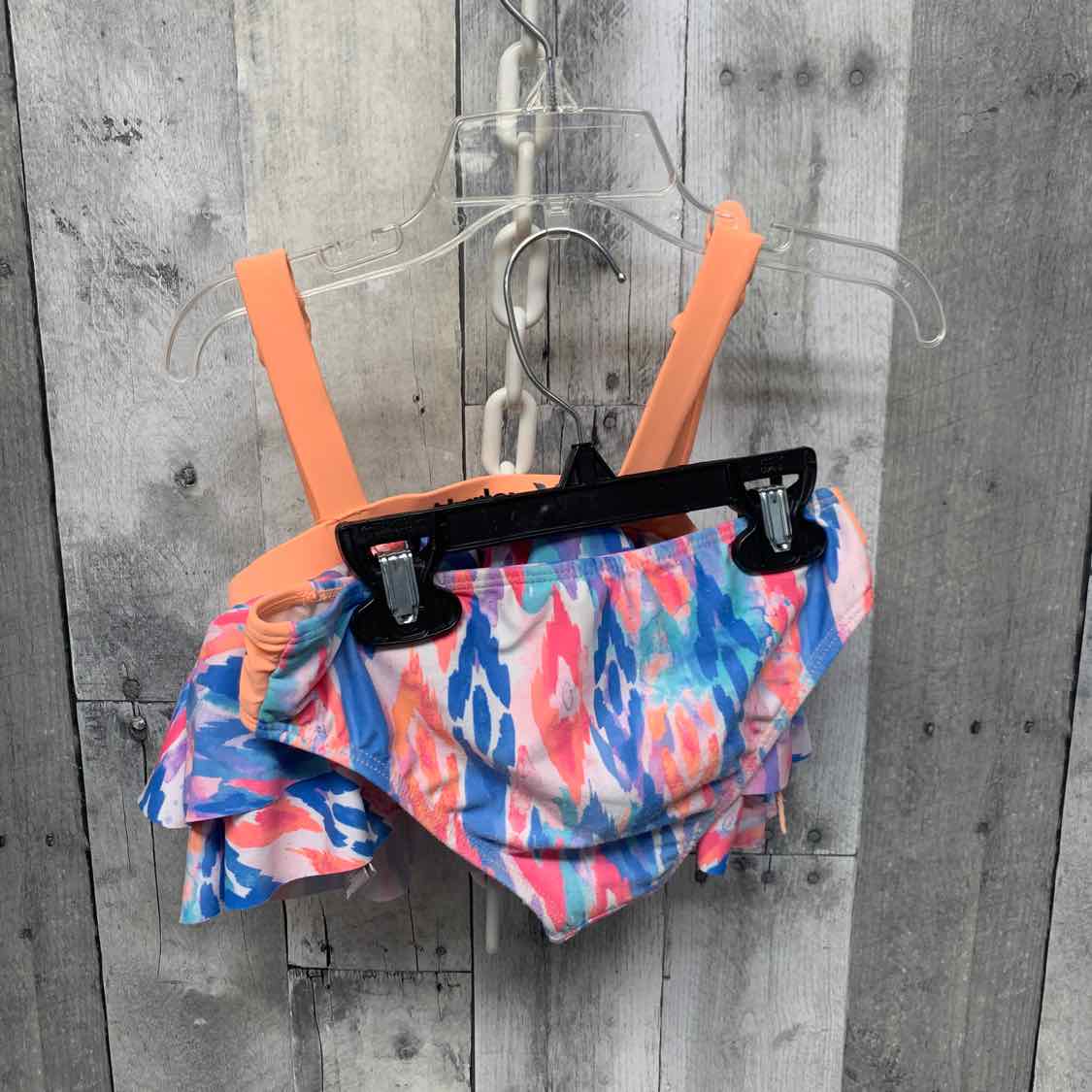 Size 6 Blue/Coral Hurley Swim Suit - 2pc+