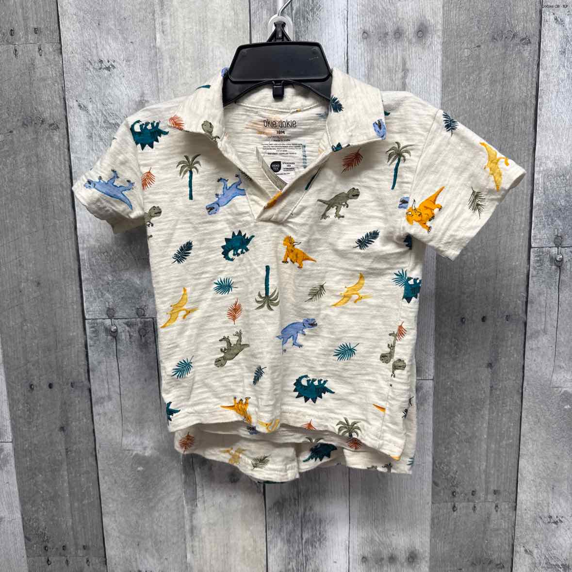 Size 18 Months Tan Animal Print Okie Dokie Shirt/Shorts