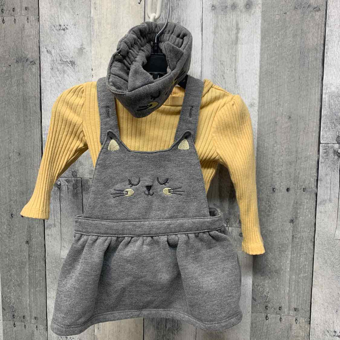 Size 6-9 Months Yellow/Gray Little Lass Shirt/Jumper