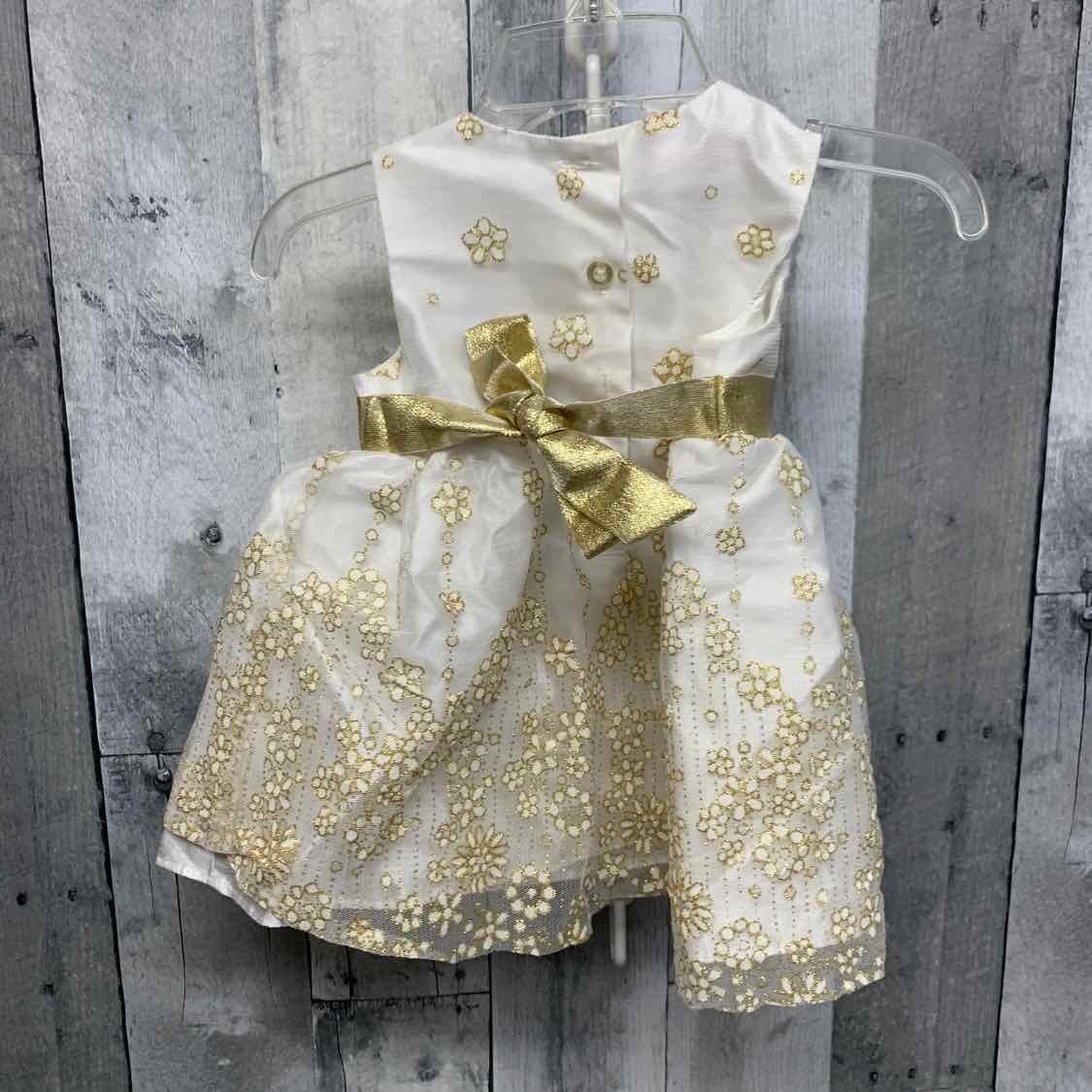 Size 3-6 Months White/Gold La Princess Dress - Party