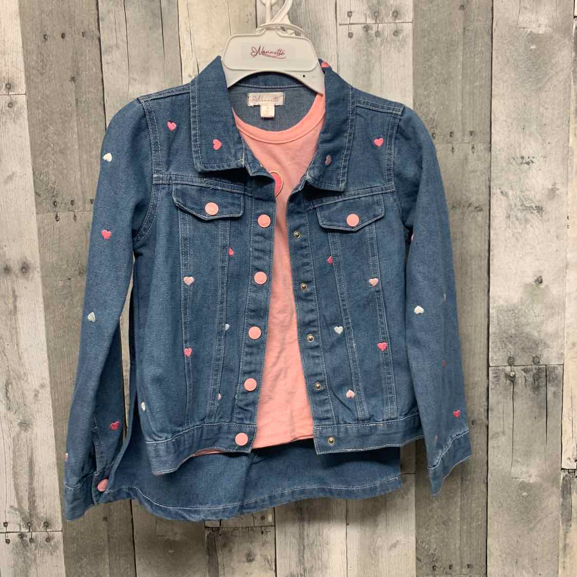 Size 8 Pink/Denim Nannette Shirt/Skirt