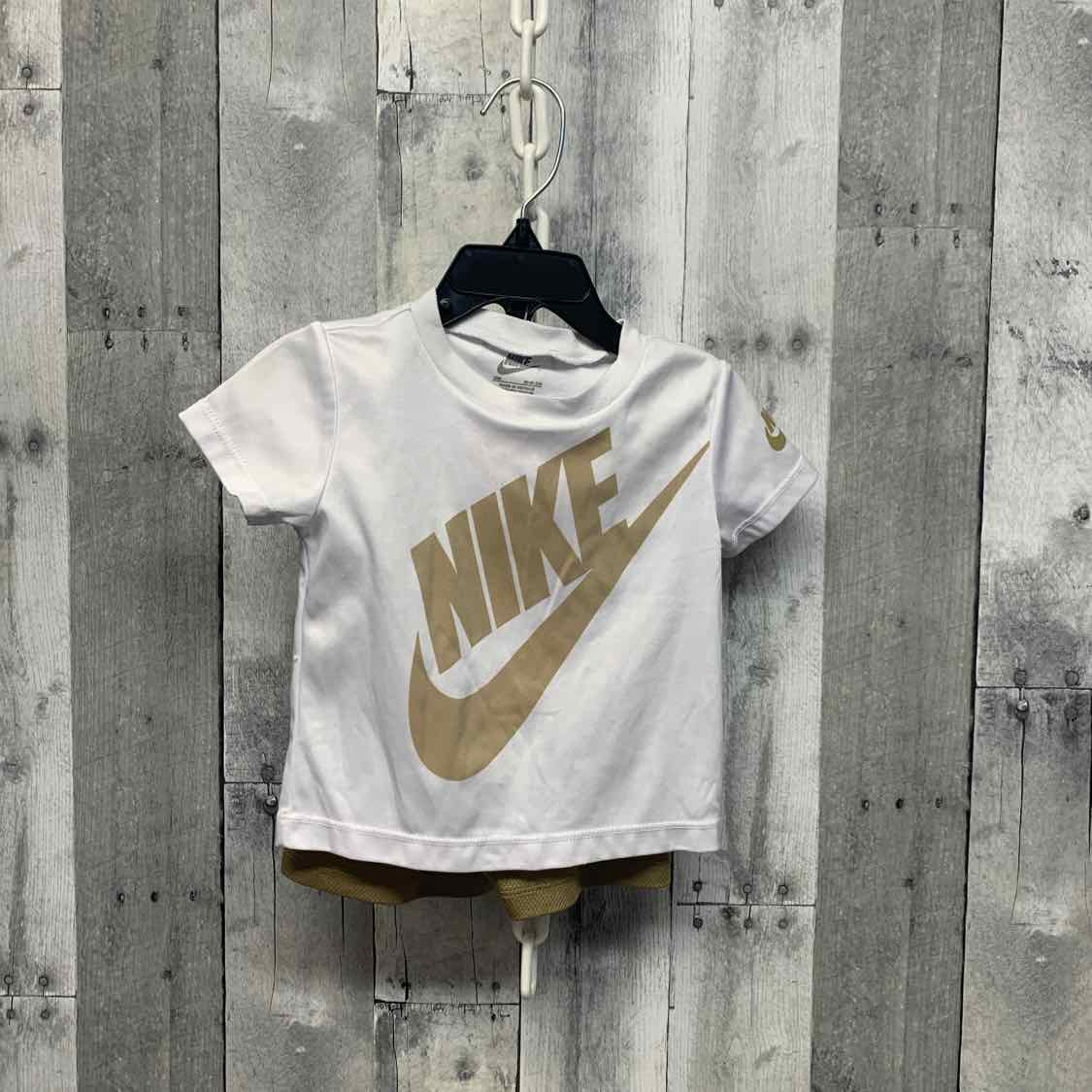 Size 18 Months White/Tan Sport Brand Shirt/Shorts