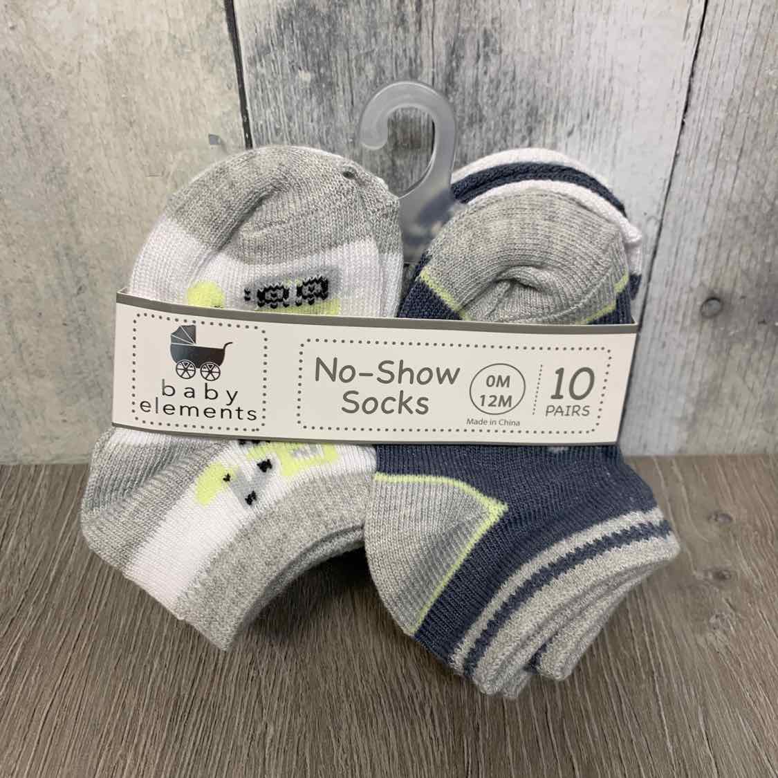 Size 0-12 Months White/Gray B Brand Socks