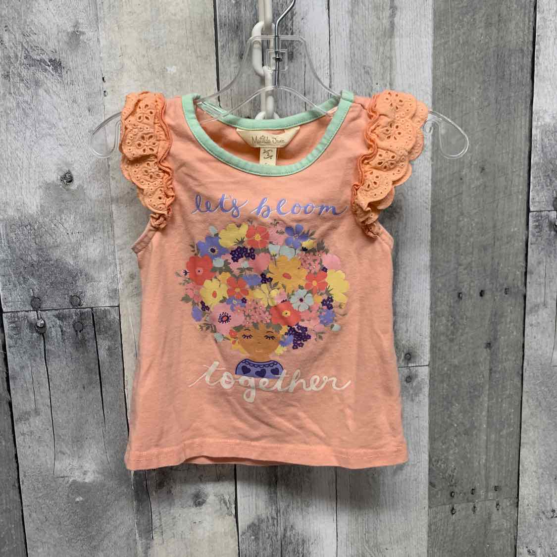 Size 2 Pink Floral Print Matilda Jane Short Sleeve Shirt - OodlesCB