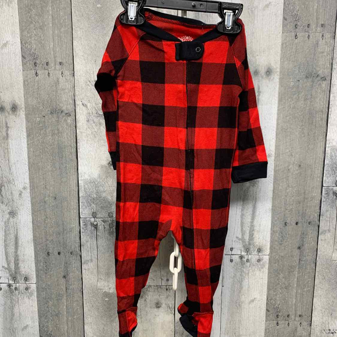 Size 3-6 Months Red/Black Holiday Brands Footy PJs
