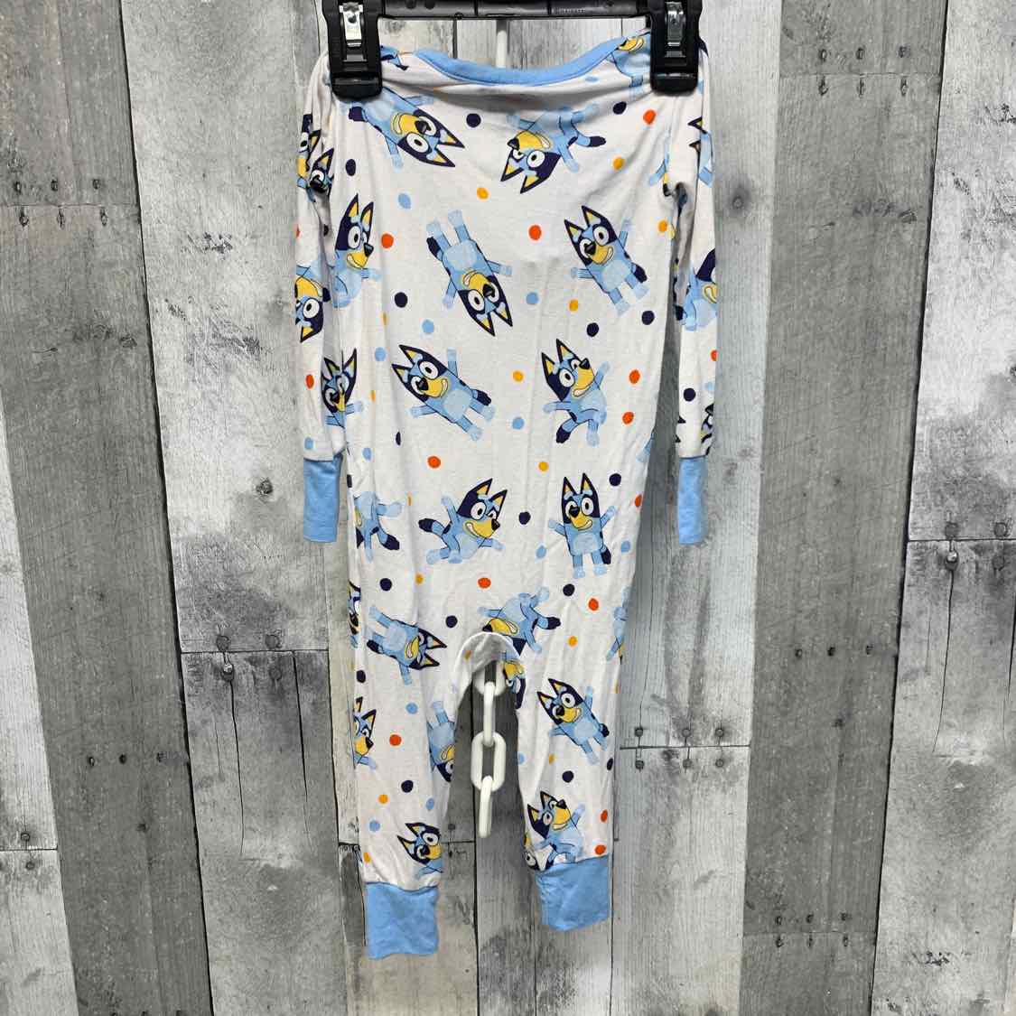 Size 12 Months White/Blue Disney Footy PJs