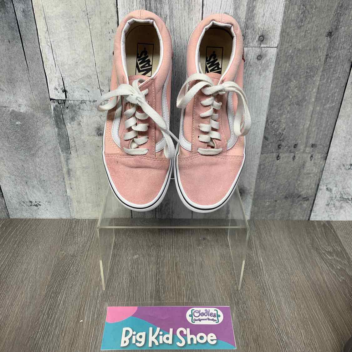 Size 3 Pink/White Vans Sneakers