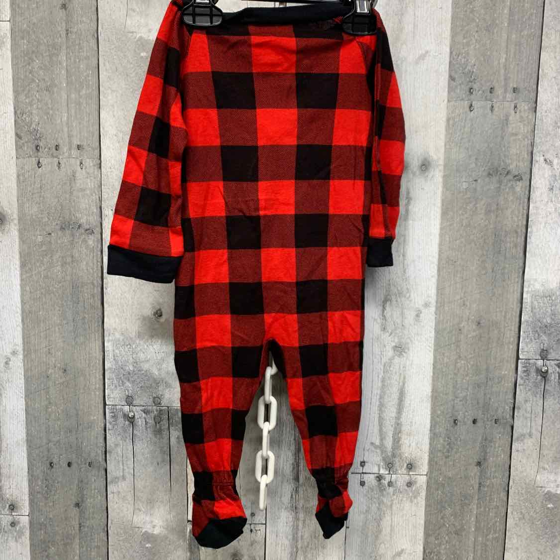 Size 3-6 Months Red/Black Holiday Brands Footy PJs