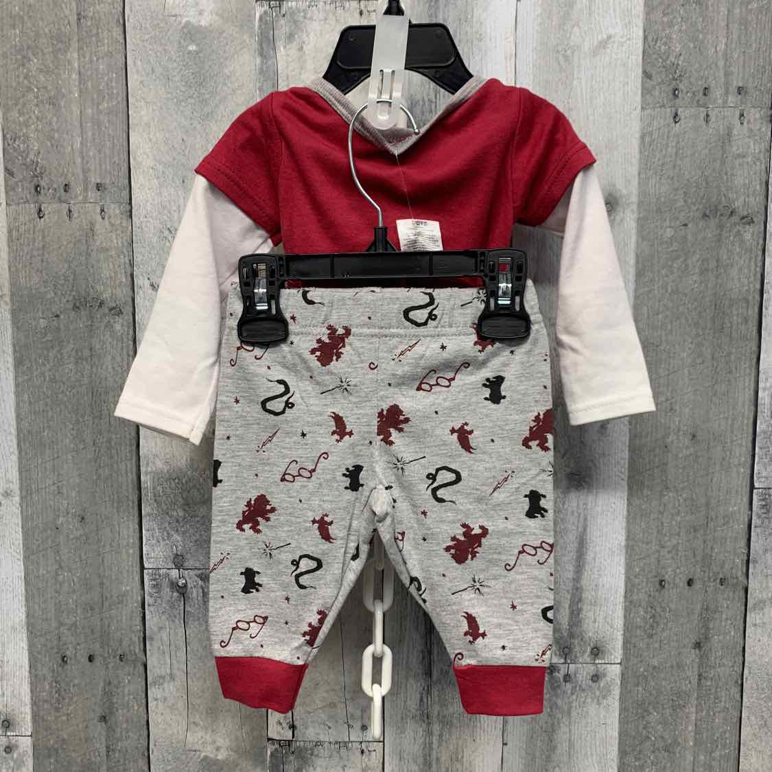 Size 0-3 Months White/Red Harry Potter Shirt/Pants