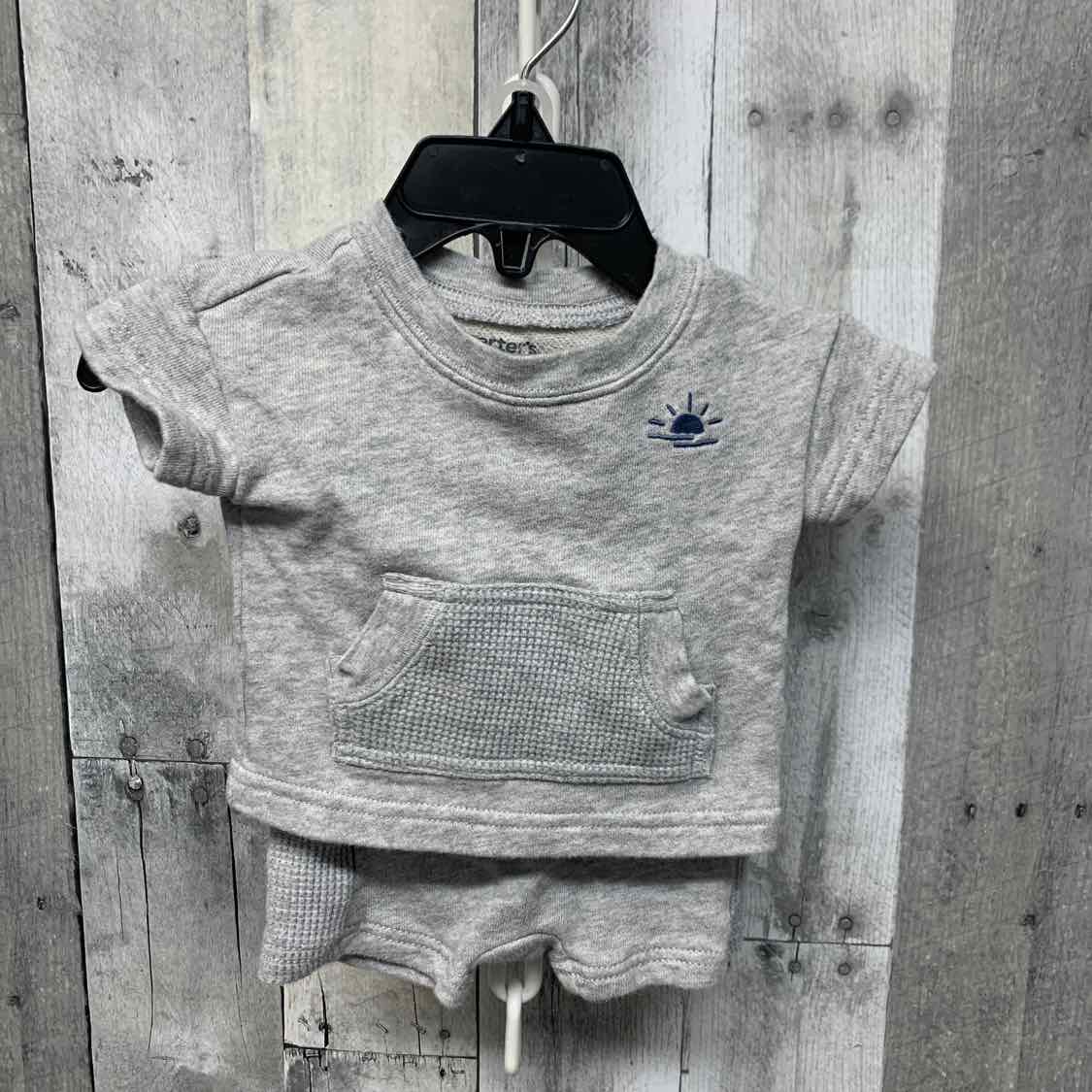 Size Newborn Gray Just One You Shirt/Shorts