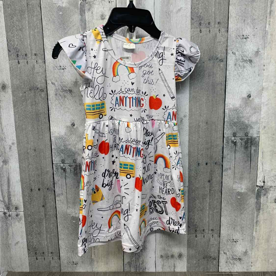 Size 4T White Print Boutique Brand Dress