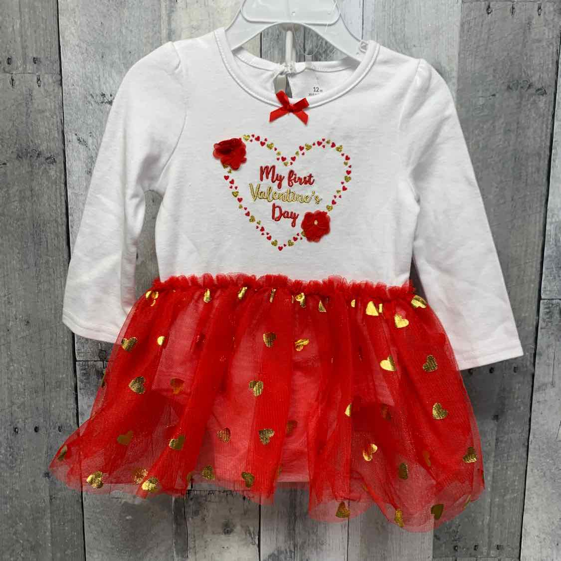 Size 12 Months White/Red Baby Starters Romper