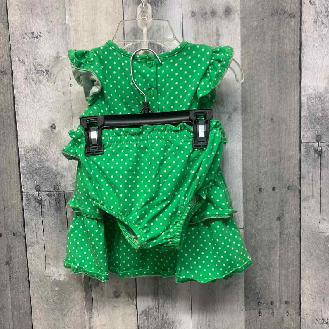 Size 12 Months Green/White B Brand 2pc Dress