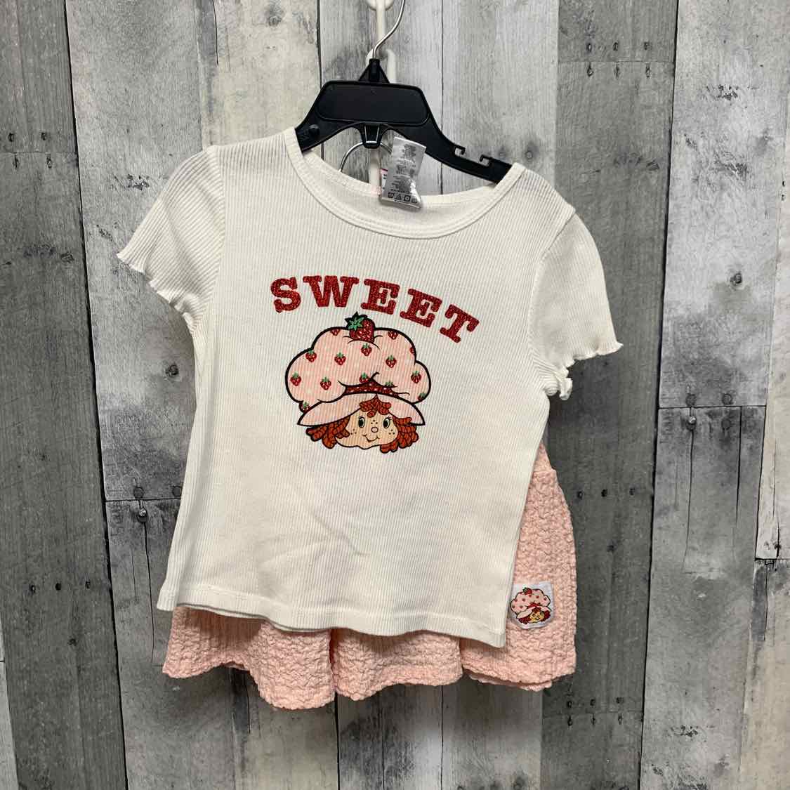 Size 6X White/Pink Strawberry Shortcake Shirt/Skirt