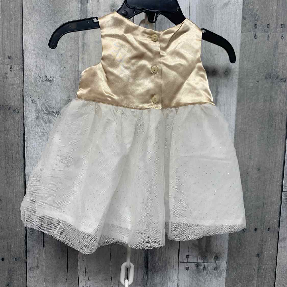 Size 3-6 Months Gold/White Nannette Dress