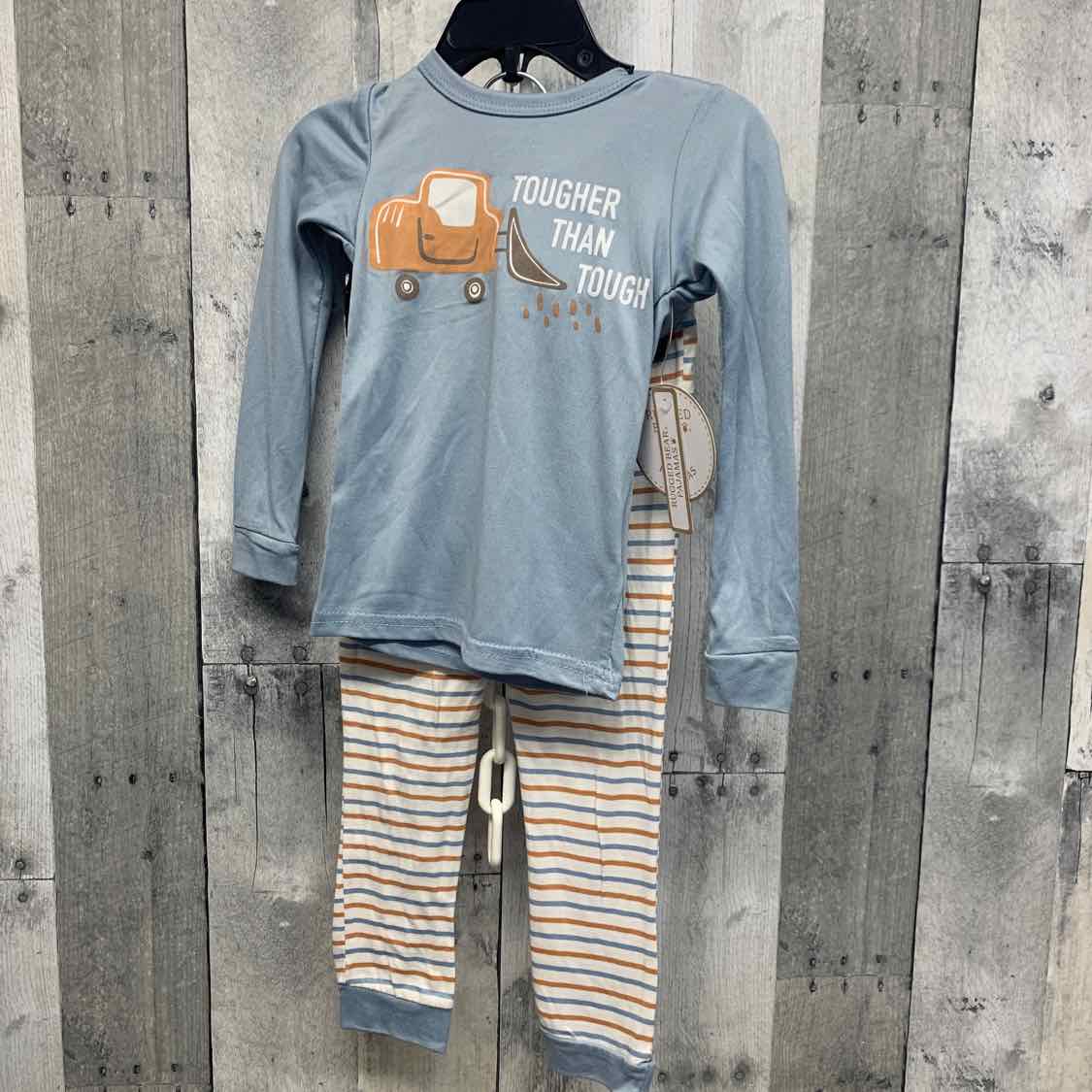 Size 2T Blue/Tan Rugged Bear 2pc PJs