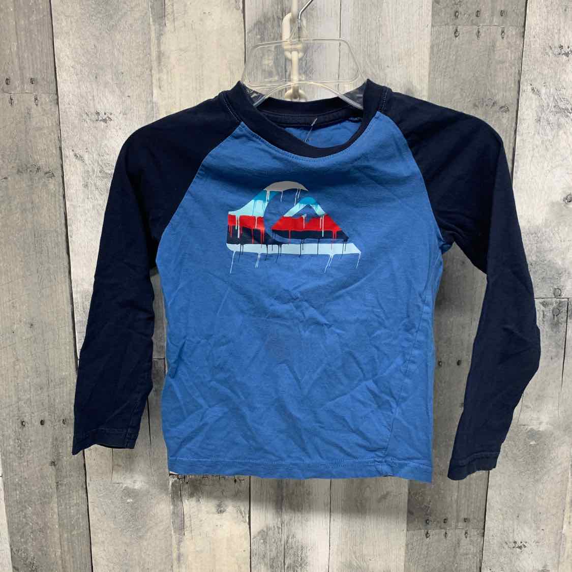 Size 5 Blue Graphic Quiksilver Long Sleeve Shirt
