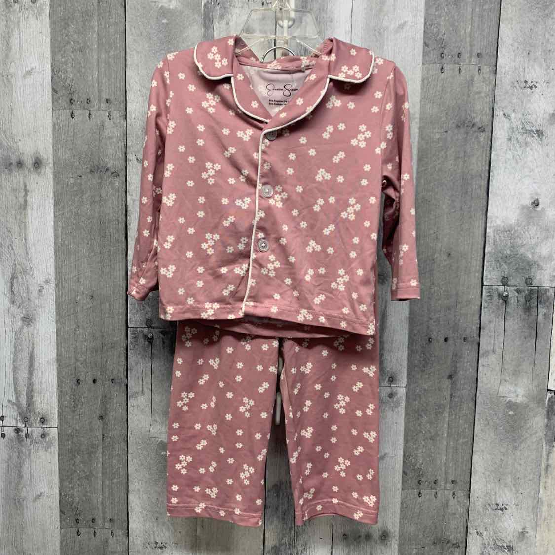 Size 24 Months Pink Floral Print Jessica Simpson 2pc PJs