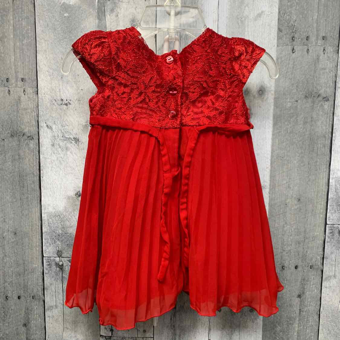 Size 12 Months Red Sweet Heart Rose Dress - Party