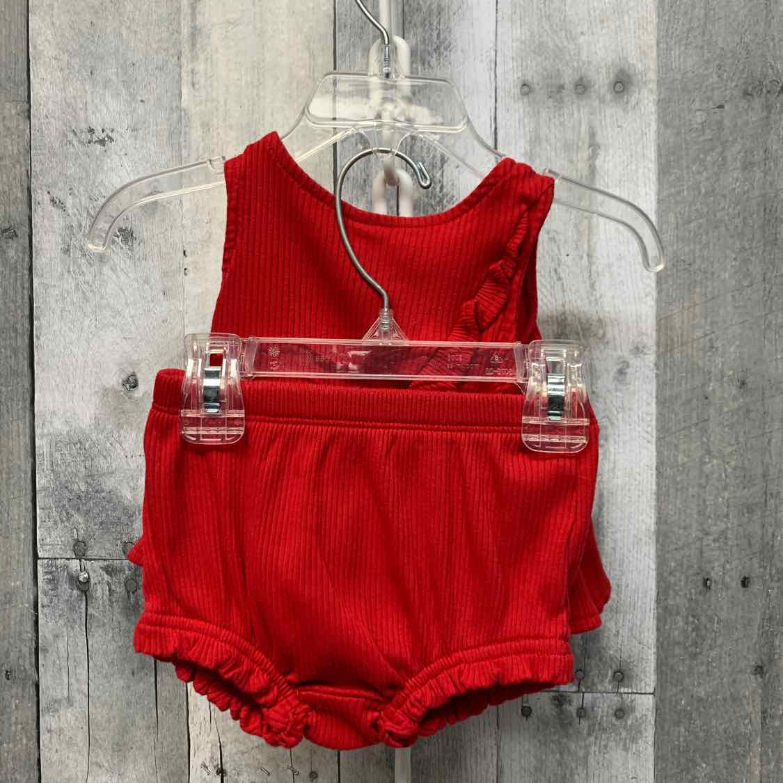 Size 3-6 Months Red Old Navy Shirt/Shorts