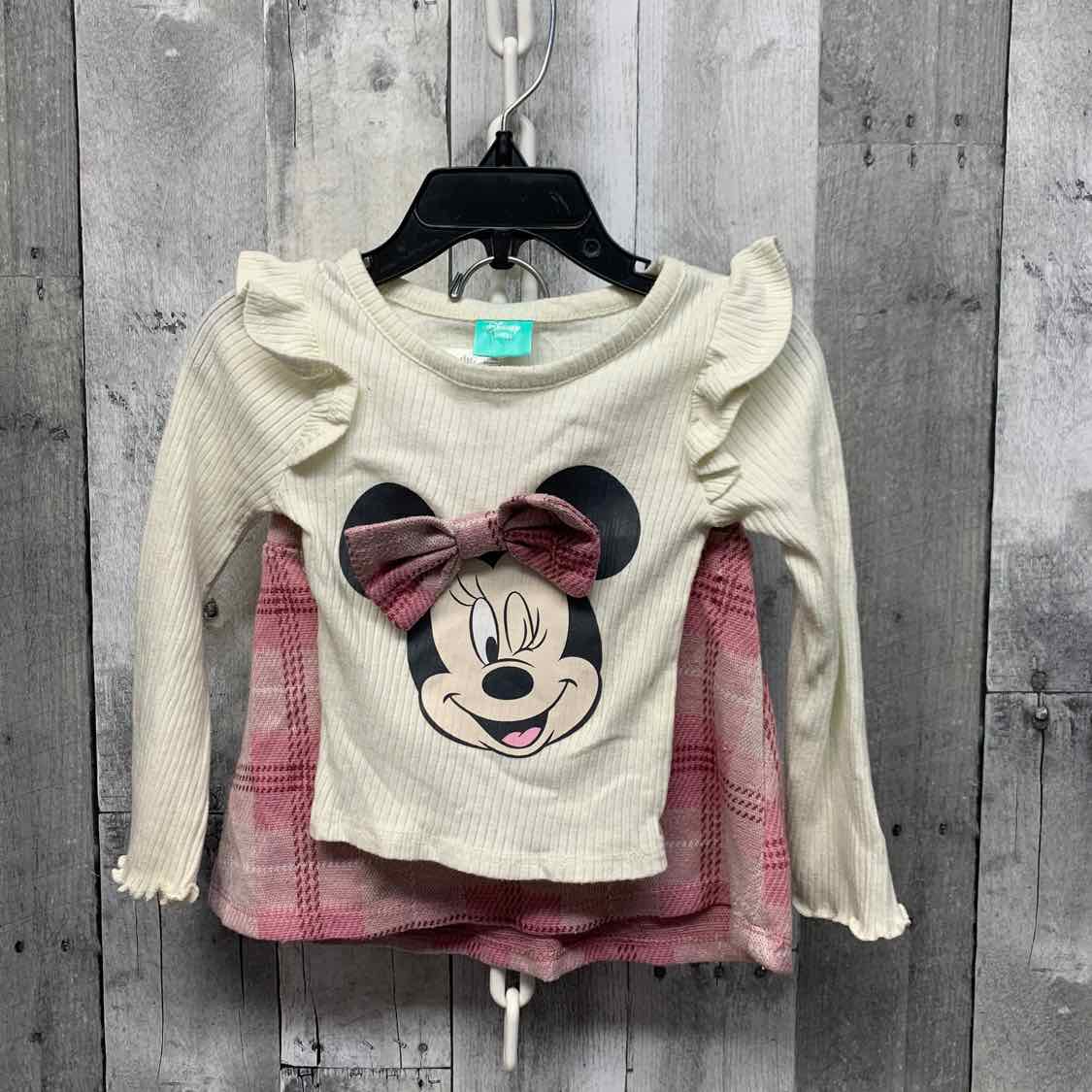 Size 18 Months Ivory/Pink Disney Shirt/Skirt
