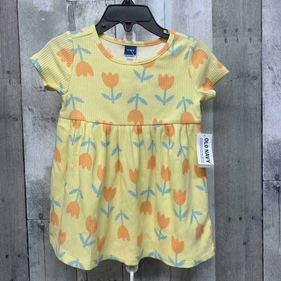Size 12-18 Months Yellow Print Old Navy Dress