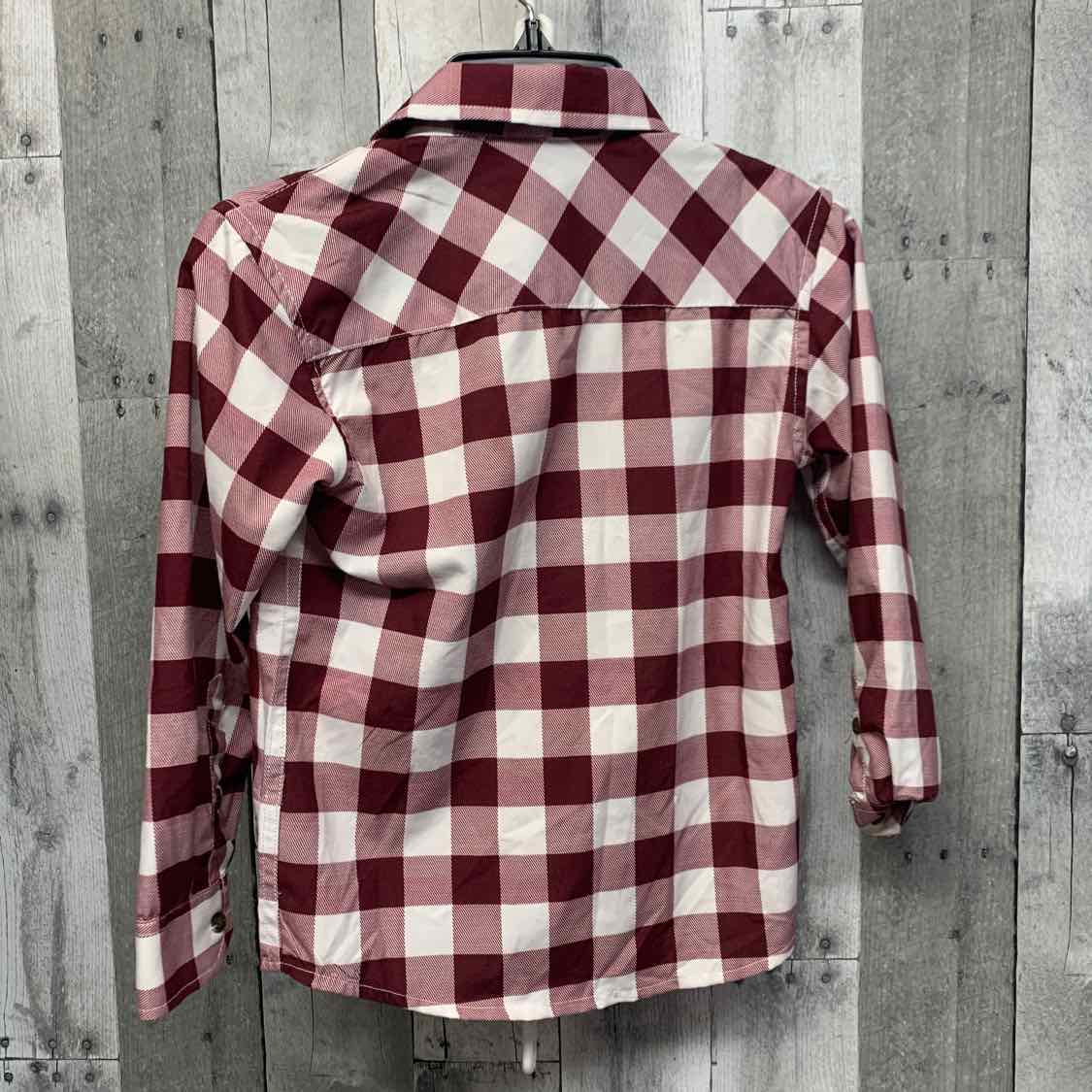 Size 5 Burgundy/White B Brand LS Button Up