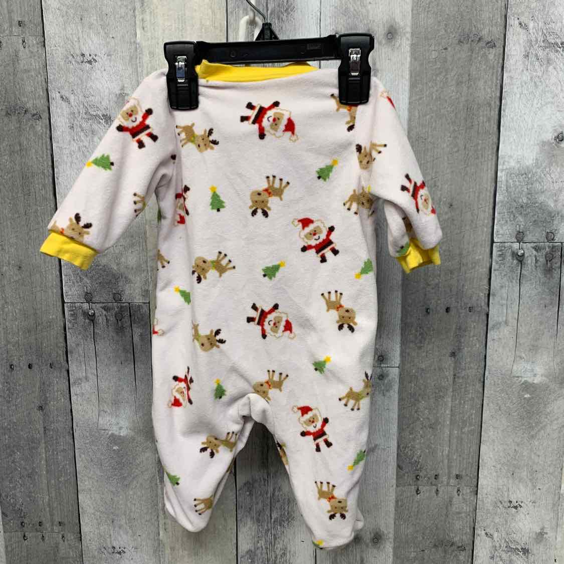 Size 3 Months White/Brown Mid Brand Footy PJs