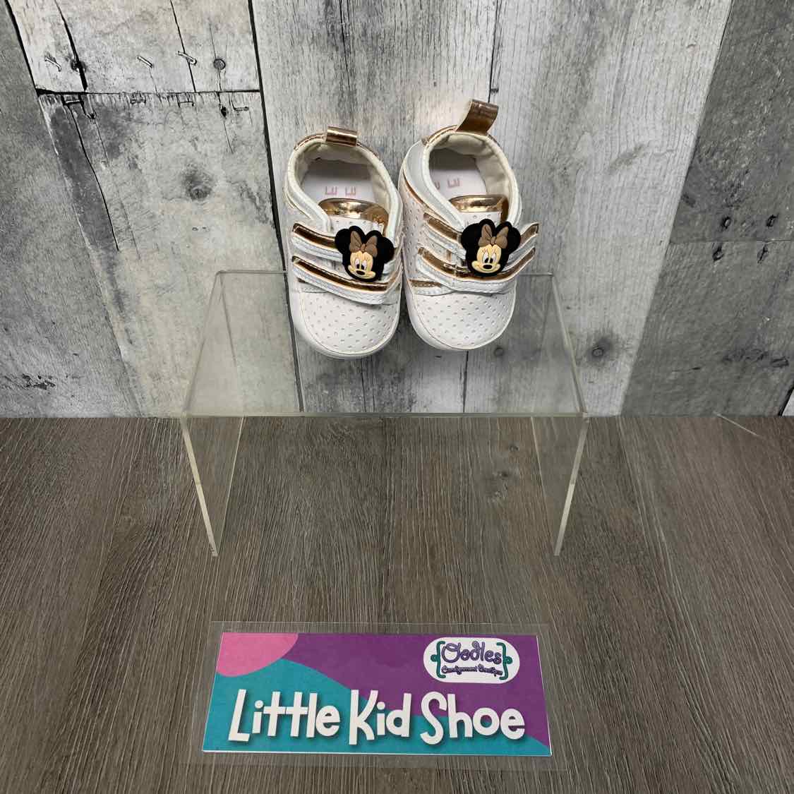 Size 0-3 Months White/Gold Disney Soft Sole Shoes