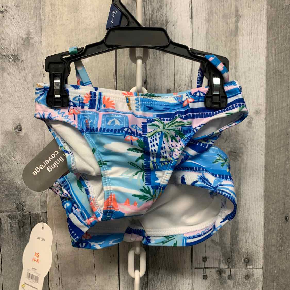 Size 4/5 White/Blue Wonder Nation Swim Suit - 2pc+ - OodlesCB