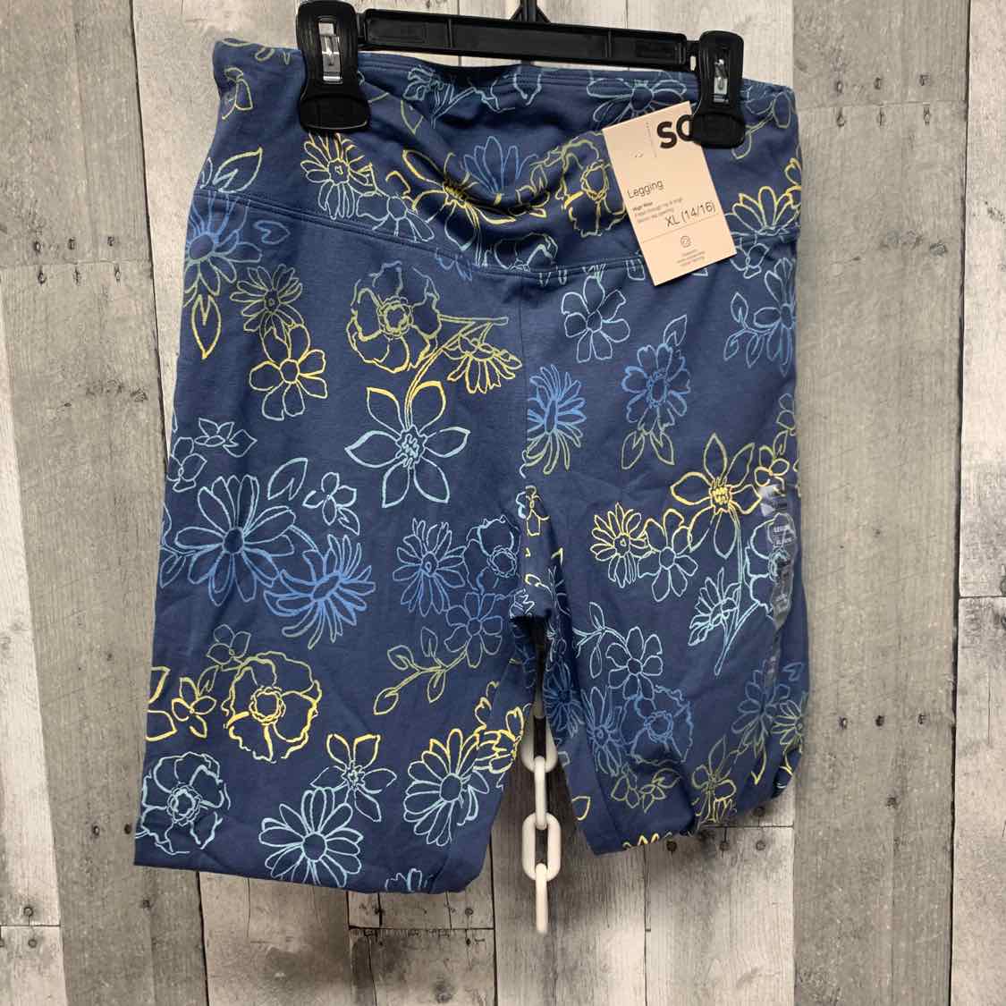Size 14/16 Blue Floral Print SO Leggings