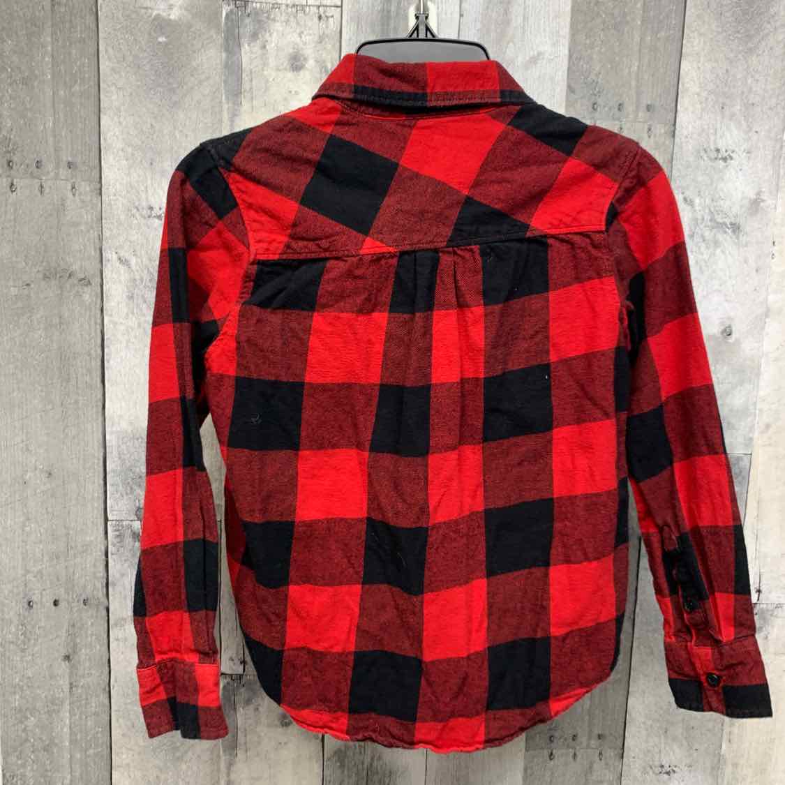 Size 8 Red Plaid Mid Brand LS Button Up
