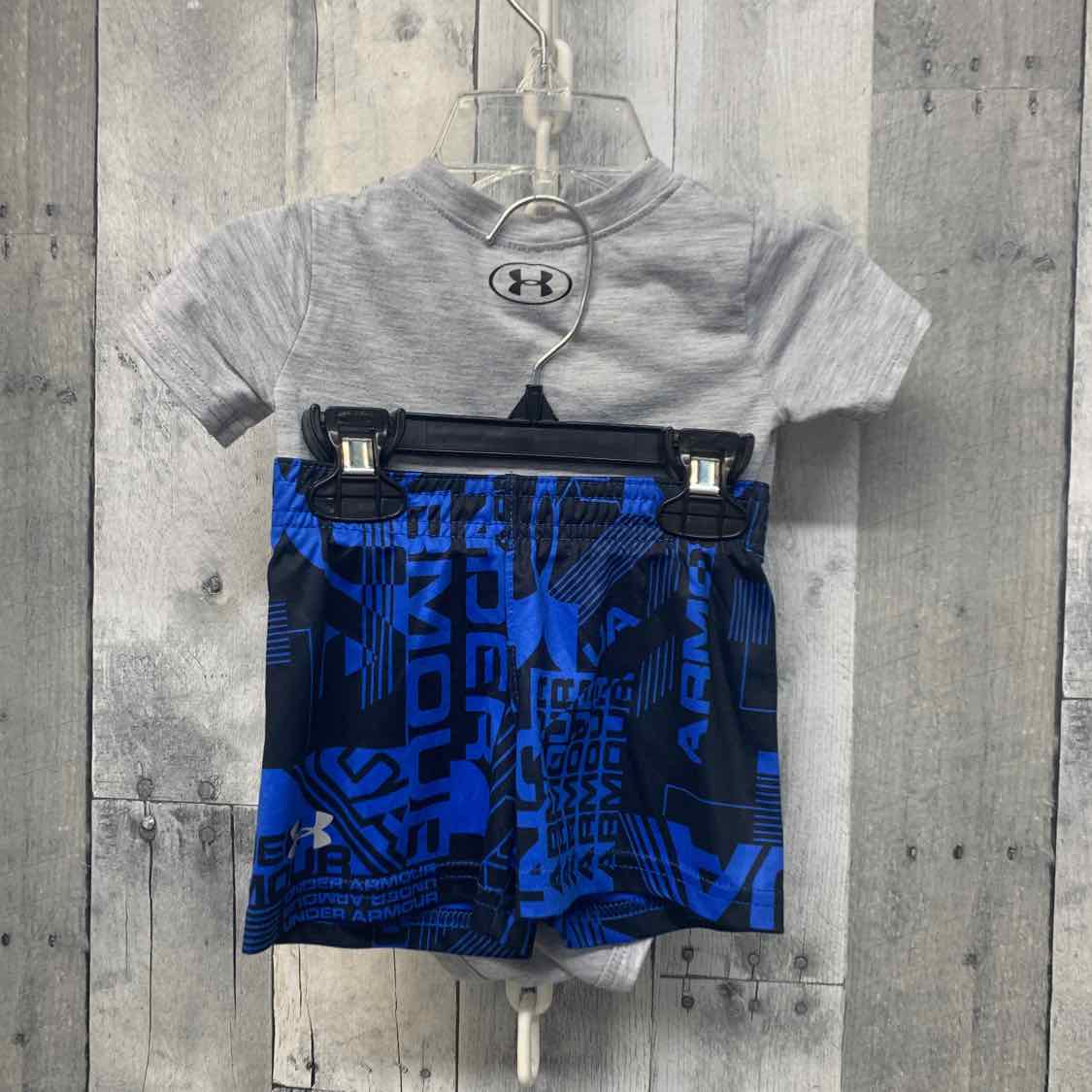 Size 3-6 Months Gray/Blue Sport Brand Shirt/Shorts