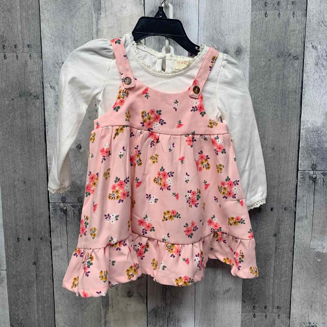 Size 12 Months White/Pink Btween 2pc Dress