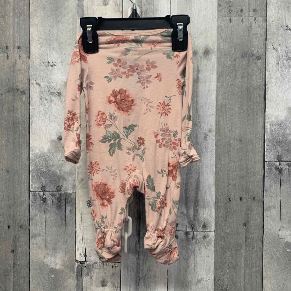 Size Newborn Pink Print Gerber Footy PJs - OodlesCB