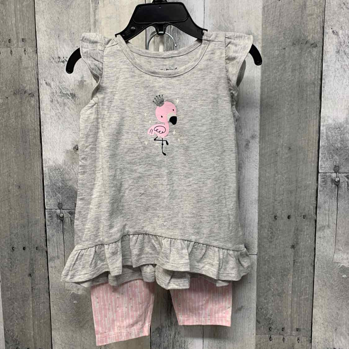 Size 24 Months Pink/Gray Jumping Beans Shirt/Leggings