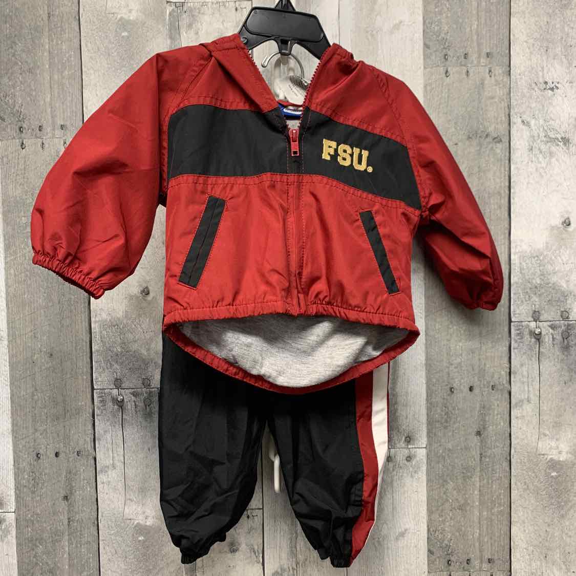 Size 12 Months Burgundy/Black Mid Brand Jacket/Pants